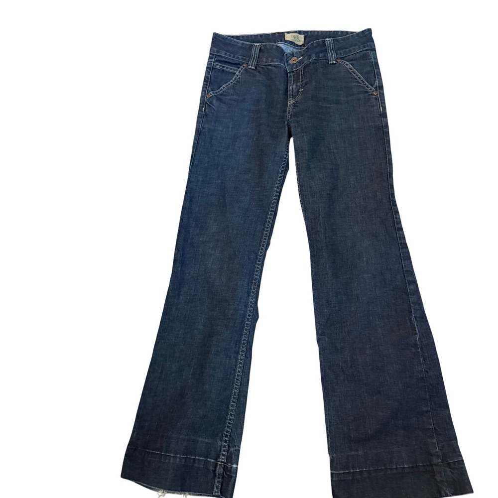 BKE Avery Dark Wash Flare Jeans Womens 29 x 31 Mid Rise Wide Leg BKL188XL